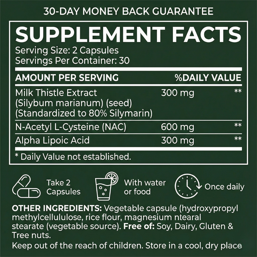 HAPPSTA™ Milk Thistle Liver Detox & Colon Cleanse