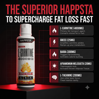 HAPPSTA 4000™ Liquid Carnitine Complex | Burn Fat 3X Faster