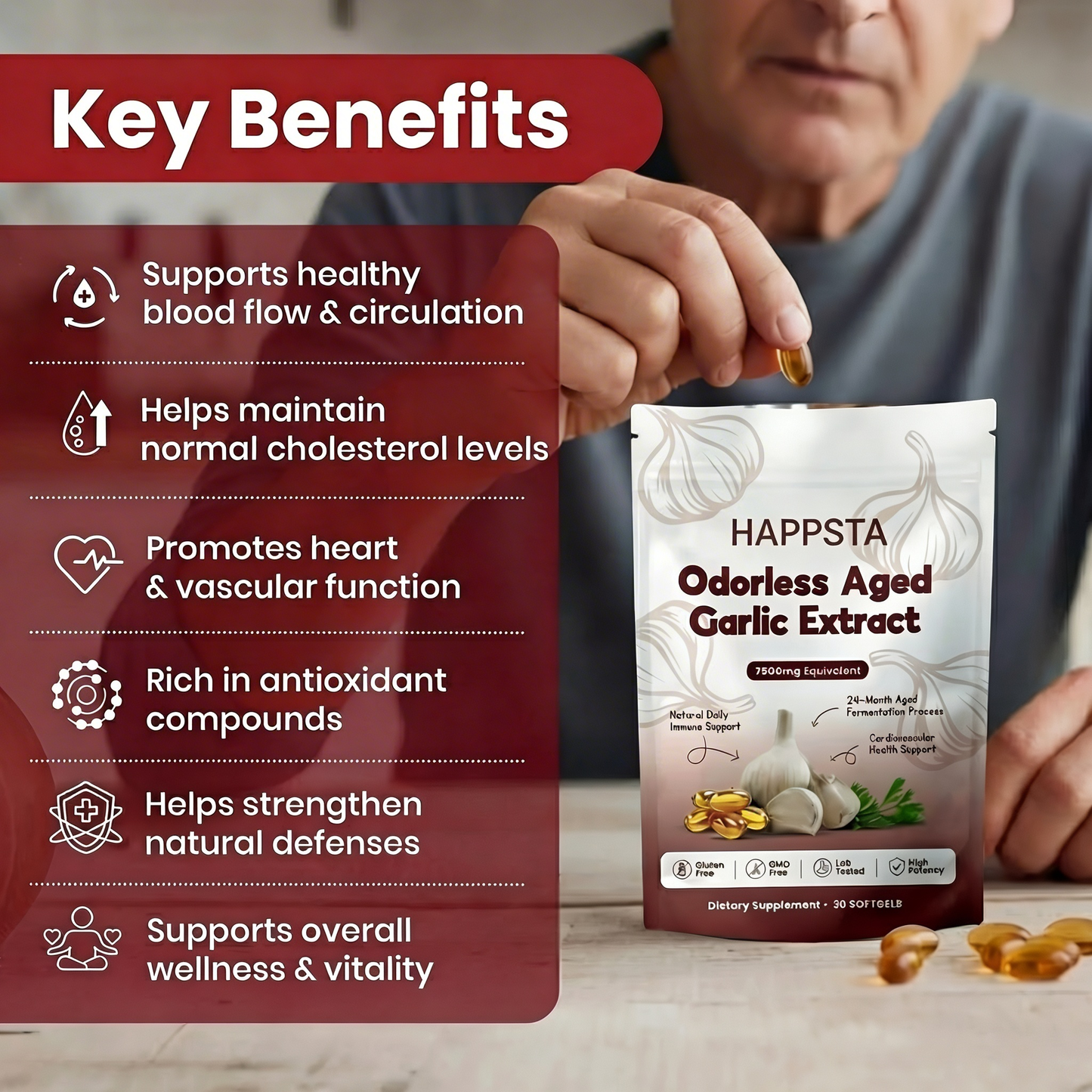 AGED GARLIC EXTRACT - 7500MG ODORLESS SOFTGELS